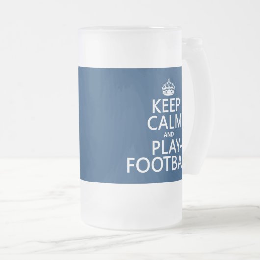 Houd kalm en Spel Football (Amerikaans Football) Matglas Bierpul (Voorkant rechts)