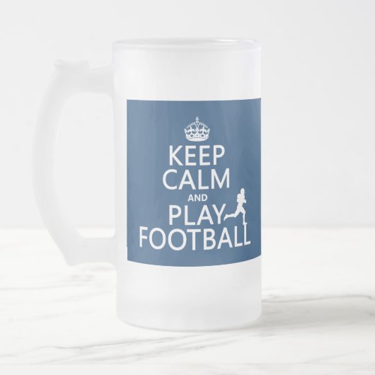 Houd kalm en Spel Football (Amerikaans Football) Matglas Bierpul (Links)