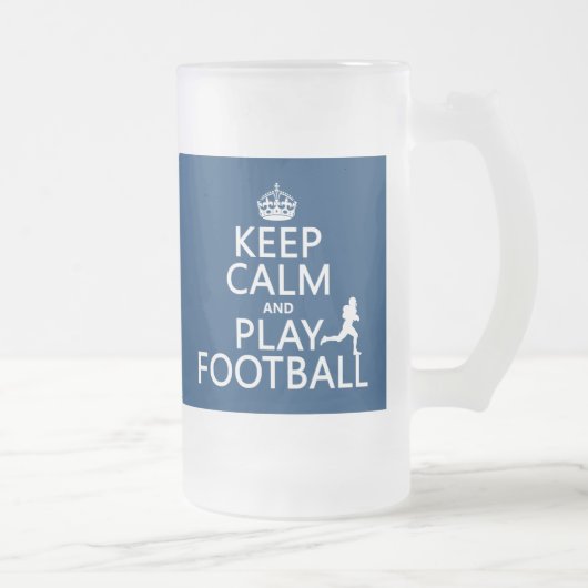 Houd kalm en Spel Football (Amerikaans Football) Matglas Bierpul (Rechts)
