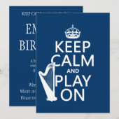 Houd kalm en Spel op (harp) (om het even welke kle Kaart (Voorkant / Achterkant)