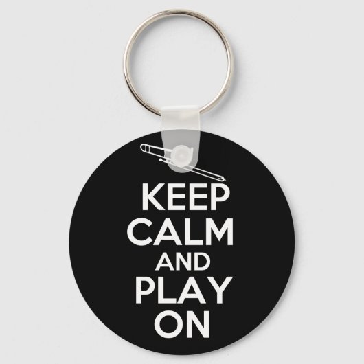 Houd kalm en Spel op (Trombone) Sleutelhanger (Voorkant)