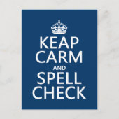 Houd kalm en Spellingcontrole (met fouten) (om het Briefkaart (Voorkant)