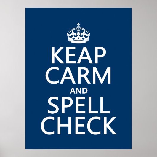 Houd kalm en Spellingcontrole (met fouten) (om het Poster (Voorkant)