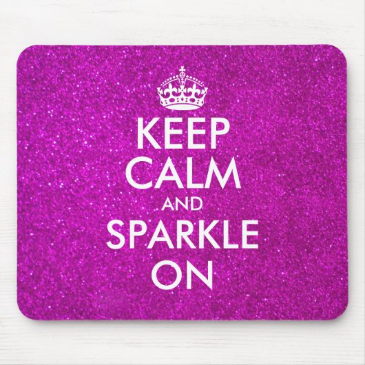 Houd kalm en spleet op roze glitter-muismatje muismat (Voorkant)
