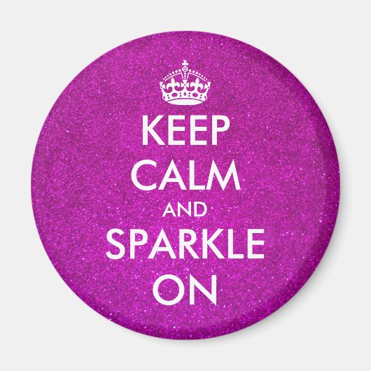 Houd kalm en sprankel op roze glittermagneten magneet (Voorkant)