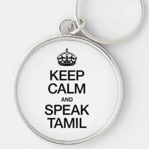 Houd kalm en spreek Tamil Sleutelhanger
