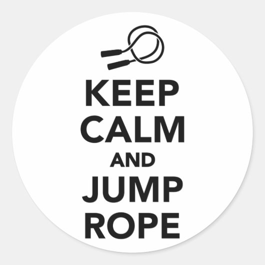 Houd kalm en springtouw ronde sticker (Voorkant)