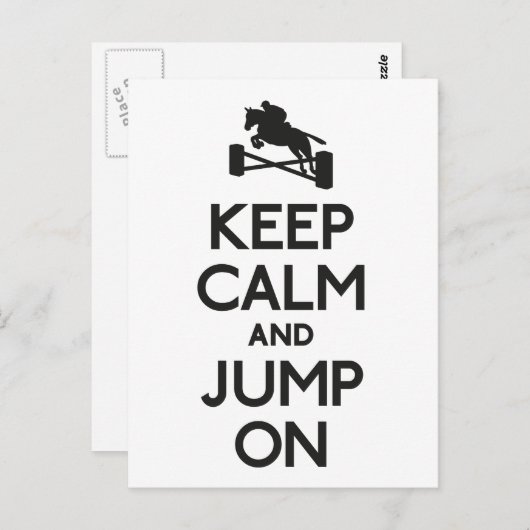 Houd kalm en sprong briefkaart (Voorkant / Achterkant)