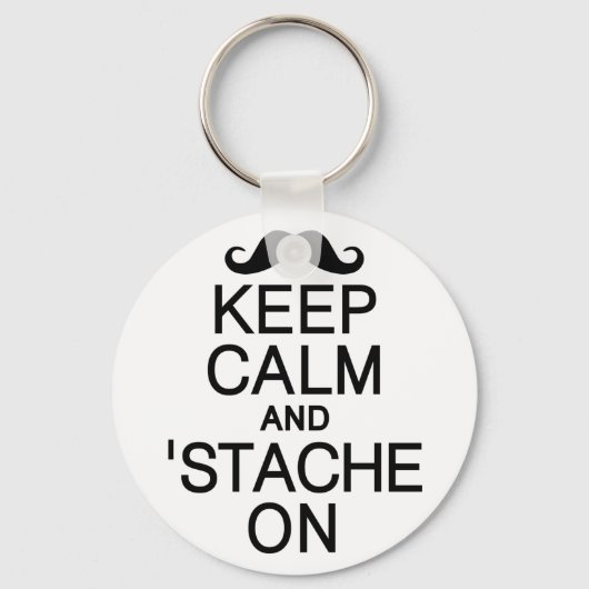 Houd kalm en 'Stache on key chain' Sleutelhanger (Voorkant)