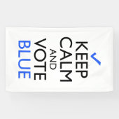Houd kalm en Stem blauwe banner (Horizontaal)