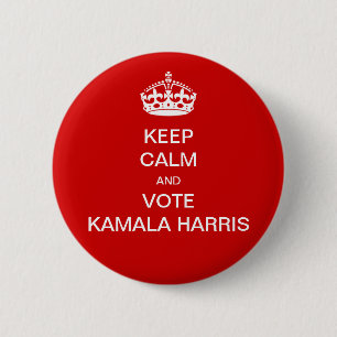 Houd kalm en stem Kamala Harris Ronde Button 5,7 Cm
