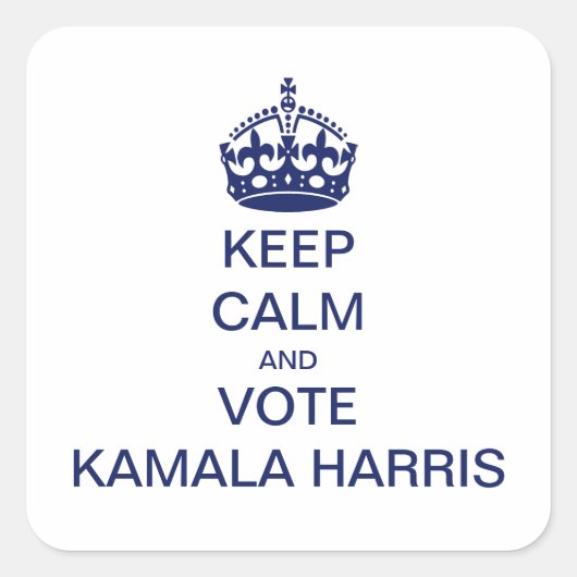 Houd kalm en stem Kamala Harris Vierkante Sticker (Voorkant)