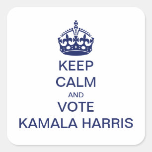 Houd kalm en stem Kamala Harris Vierkante Sticker