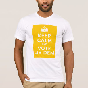 Houd kalm en Stem LIB Dem ~ Politiek U.K. T-shirt