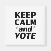 Houd kalm en stem moderne typografie zwart wit magneet (Voorkant)