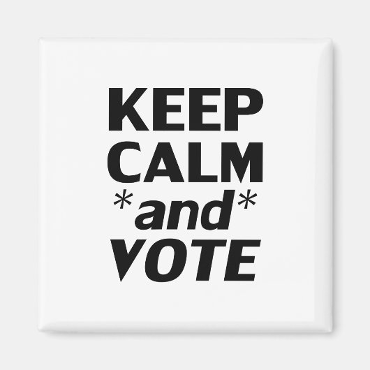 Houd kalm en stem moderne typografie zwart wit magneet (Voorkant)