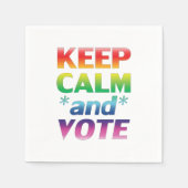 Houd kalm en stem Rainbow Gradient Typography Leuk Servet (Voorkant)