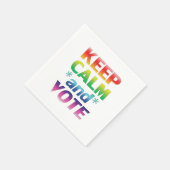 Houd kalm en stem Rainbow Gradient Typography Leuk Servet (Hoek)