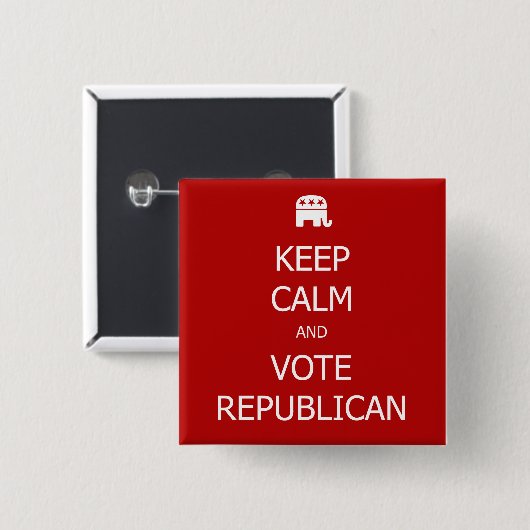 Houd kalm en Stem Republikeinse Button (Voorkant /achterkant)