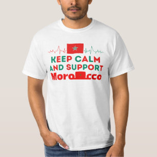 Houd kalm en steun Marokko T-shirt