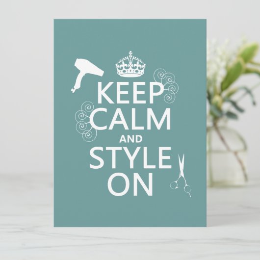 Houd kalm en Stijl aan (om het even welke achtergr Kaart (Staand voorkant)