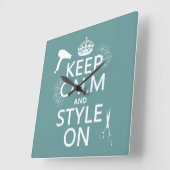 Houd kalm en Stijl aan (om het even welke achtergr Vierkante Klok (Hoek)