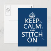 Houd kalm en Stitch aan (alle kleuren) Briefkaart (Voorkant / Achterkant)