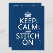 Houd kalm en Stitch aan (alle kleuren) Kaart (Voorkant / Achterkant)