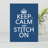 Houd kalm en Stitch aan (alle kleuren) Kaart (Staand voorkant)