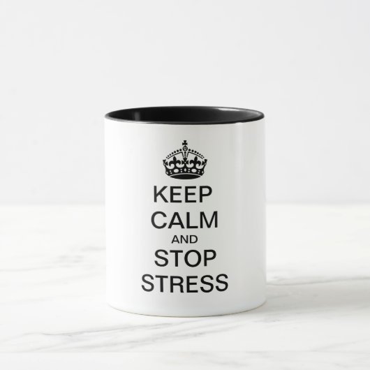 Houd kalm en STOP STRESS - gepersonaliseerde tekst Mok (Midden)