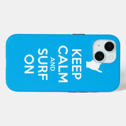 Houd kalm en Surf aan Case-Mate iPhone Case (Achterkant (horizontaal))
