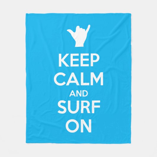 Houd kalm en Surf aan Fleece Deken (Voorkant)