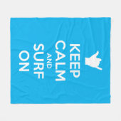 Houd kalm en Surf aan Fleece Deken (Voorkant (Horizontaal))