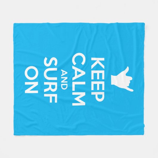 Houd kalm en Surf aan Fleece Deken (Voorkant (Horizontaal))