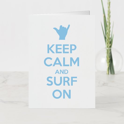 Houd kalm en Surf aan Folie Wenskaart (Voorkant)