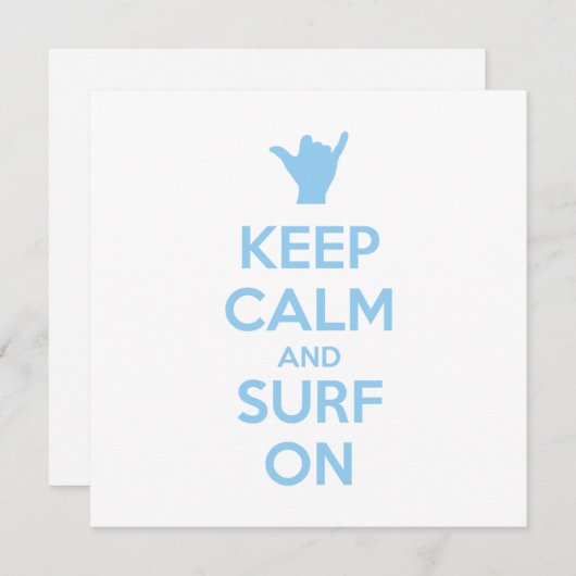 Houd kalm en Surf aan Kaart (Voorkant / Achterkant)