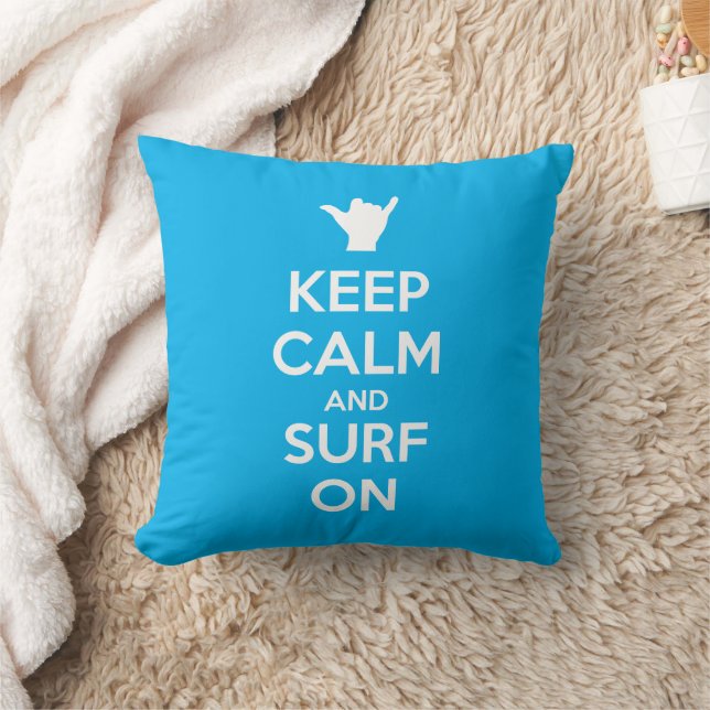 Houd kalm en Surf aan Kussen (Deken)