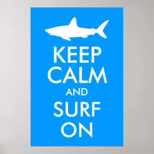 Houd kalm en Surf aan Poster