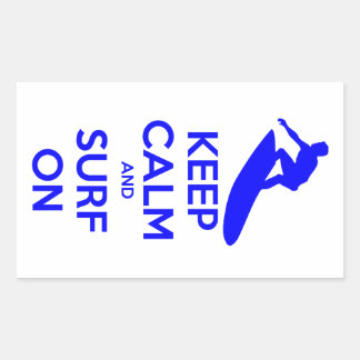Houd kalm en Surf aan Rechthoekige Sticker