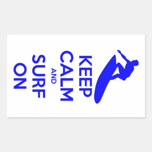 Houd kalm en Surf aan Rechthoekige Sticker (Voorkant)