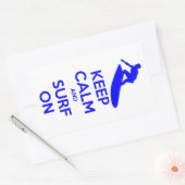 Houd kalm en Surf aan Rechthoekige Sticker (Envelop)