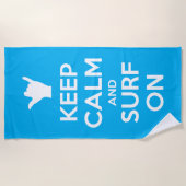 Houd kalm en Surf aan Strandlaken (Voorkant)