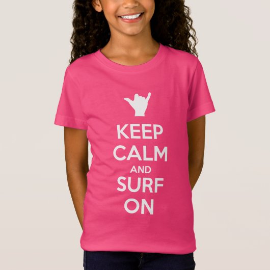 Houd kalm en Surf aan T-shirt (Voorkant)