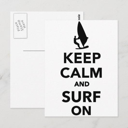 Houd kalm en surf door briefkaart (Voorkant / Achterkant)