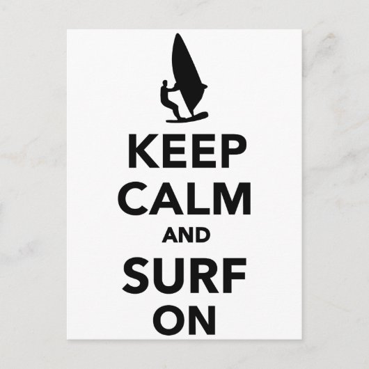 Houd kalm en surf door briefkaart (Voorkant)