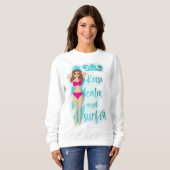 Houd kalm en surf op bruidsmeisje trui (Voorkant volledig)