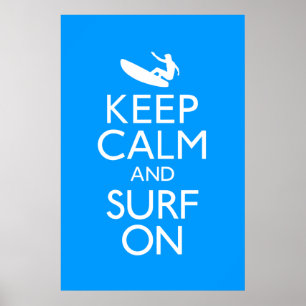Houd kalm en Surf op Poster