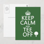 Houd kalm en T-shirt uit - Golf cadeaus, alle kleu Briefkaart (Voorkant / Achterkant)