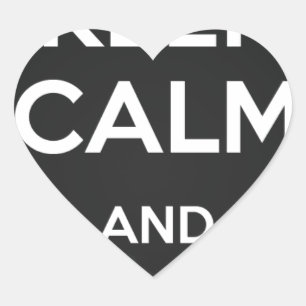 Houd kalm en tape aan hart sticker