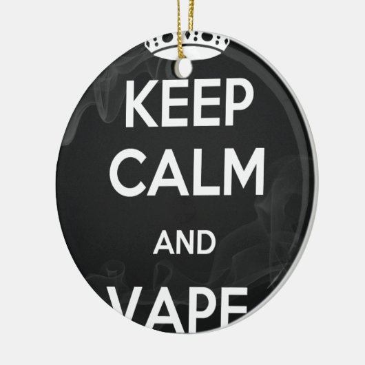 Houd kalm en tape aan keramisch ornament (Links)